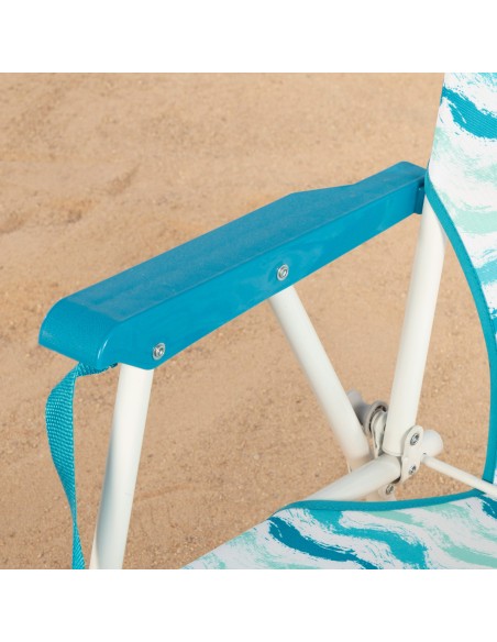 Cadeira de praia baixa fixa 45x40x70 cm ondas