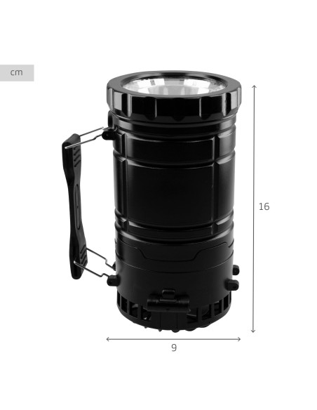 Lanterna LED 2 em 1 operada por bateria e ventilador de acampamento de 270 lúmens com alça