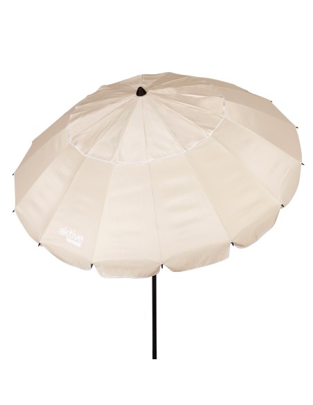 Guarda-chuva de praia corta-vento 16 varas 220 cm bege