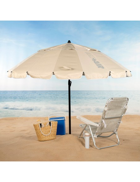 Guarda-chuva de praia corta-vento 16 varas 220 cm bege