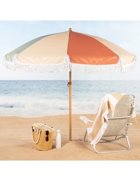 Guarda-sol de 8 varas 200 cm multicolorido com franja