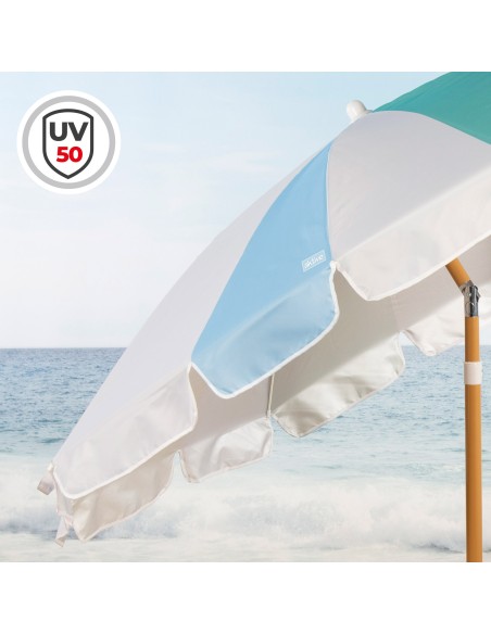 Guarda-sol de praia arco-íris de 8 nervuras e 200 cm
