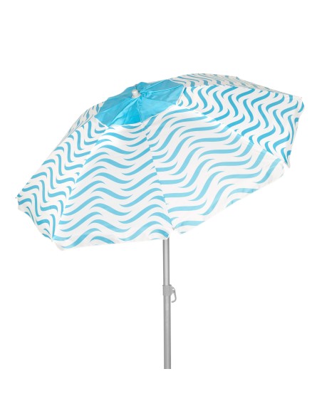 Guarda-sol de praia à prova de vento 8 varas 200 cm ondas