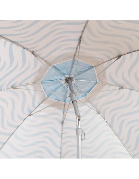 Guarda-sol de praia à prova de vento 8 varas 200 cm ondas