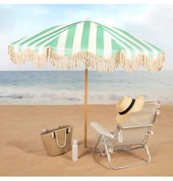 Guarda-sol de praia com 8 varetas, 200 cm, listras... 2