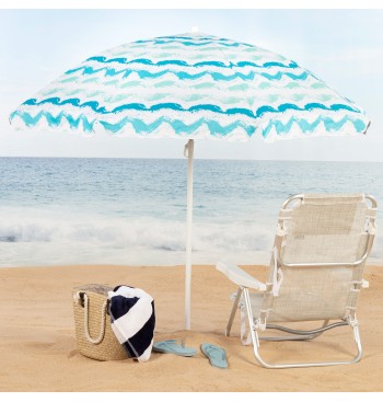 Guarda-sol de praia 8 varas 200 cm ondas 2