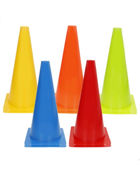 Conjunto de 10 cones de treino multicoloridos de 32 cm empilháveis e resistentes