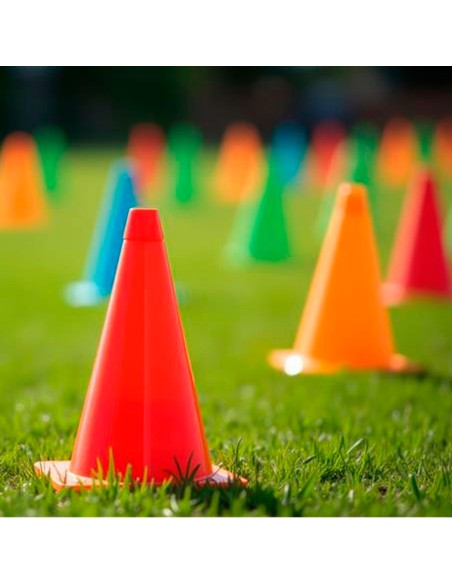 Conjunto de 10 cones de treino multicoloridos de 32 cm empilháveis e resistentes