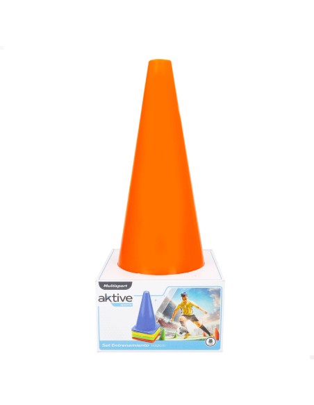 Conjunto de 10 cones de treino multicoloridos de 32 cm empilháveis e resistentes