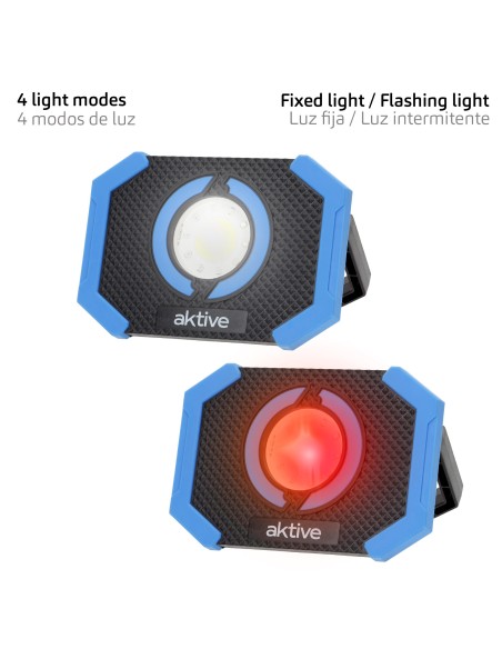 Holofote LED portátil multiuso com 2 cores e 4 modos de iluminação