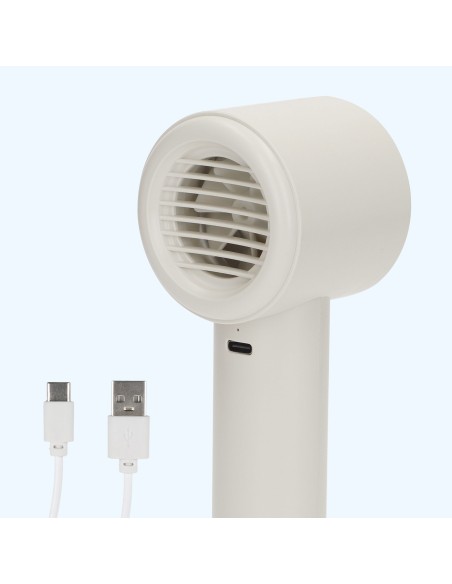 Ventilador portátil recarregável branco 3 velocidades