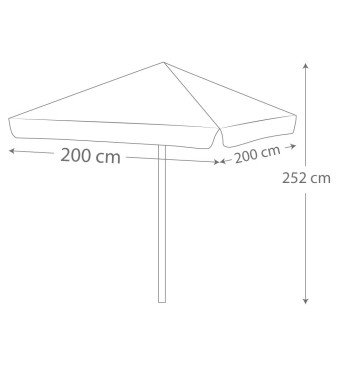 Guarda-sol de jardim quadrado 200x200 cm 2