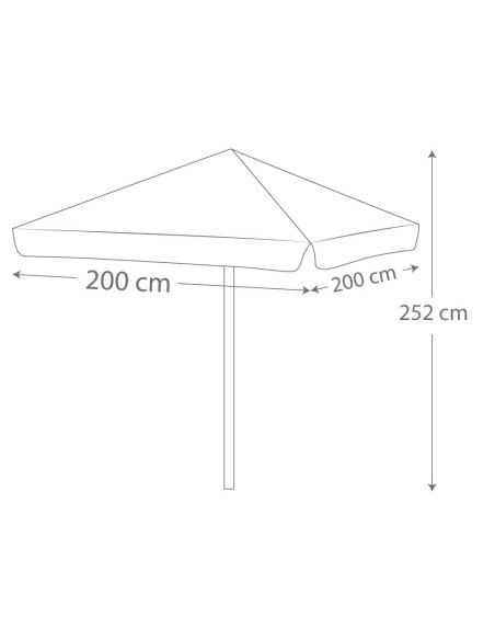 Guarda-sol de jardim quadrado 200x200 cm