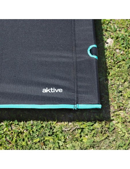 Cama de acampamento dobrável preta com bolsa de transporte