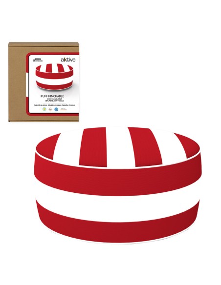 Pufe inflável impermeável colonial vermelho