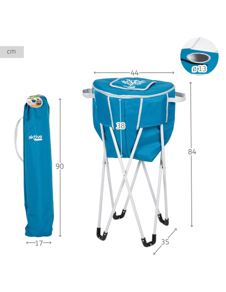 Geleira portátil dobrável com suporte de camping