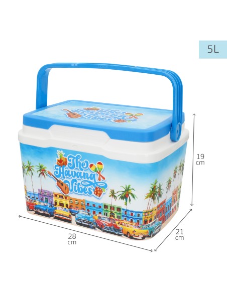O refrigerador portátil rígido Havana Vibes de 5 litros